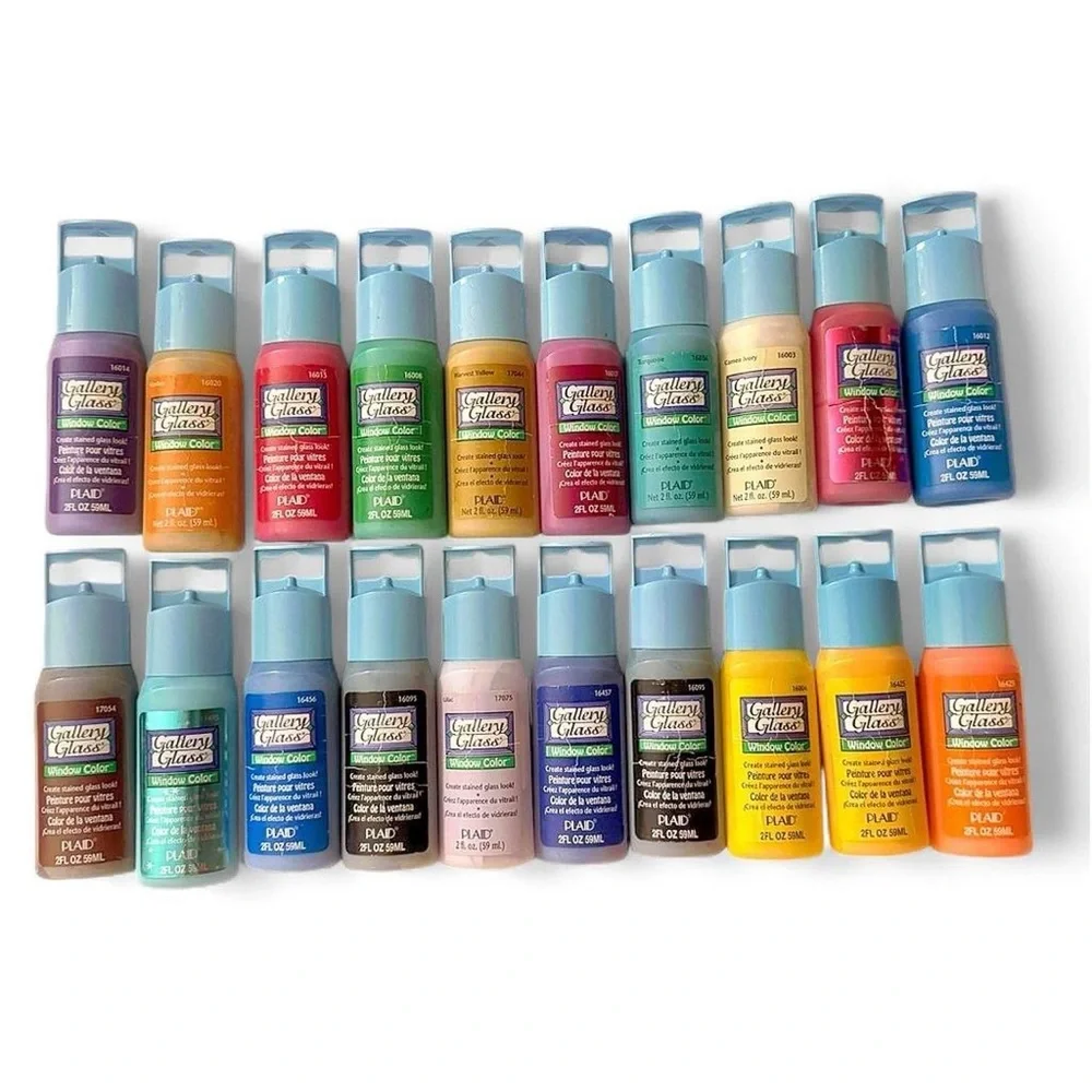 20 Bottles of Plaid Gallery Stained Glass Mirror Window Paint